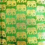 Green elephant print
